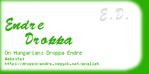 endre droppa business card